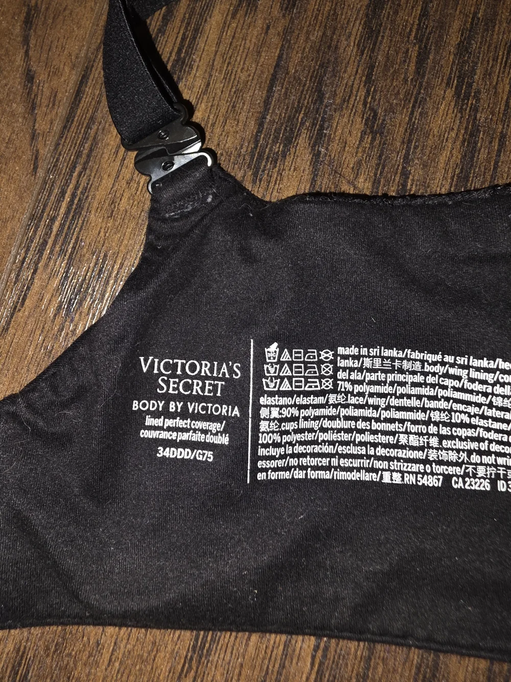 Victoria's Secret Body By Victoria Black Lace Push-Up Bra